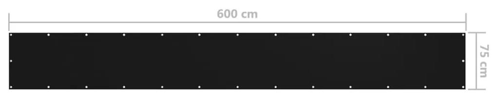 Tela de varanda 75x600 cm tecido Oxford preto