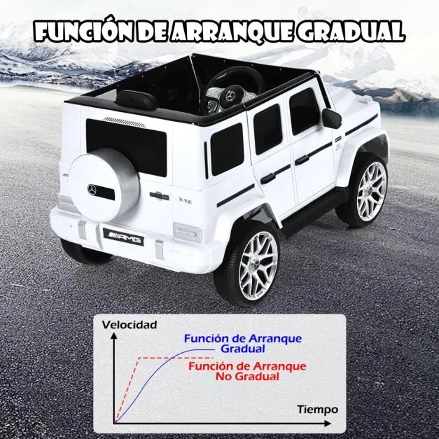Carro elétrico infantil 12V com 2 portas, música, comando à distância, buzina, luzes LED e cinto de segurança para crianças de 3 a 8 anos, branco