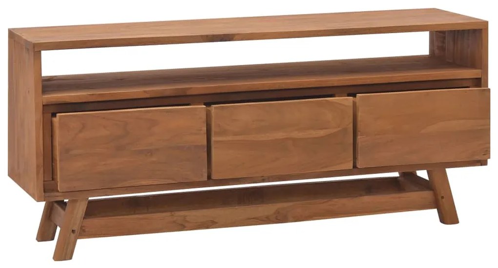Móvel de TV 110x30x50 cm madeira de teca maciça