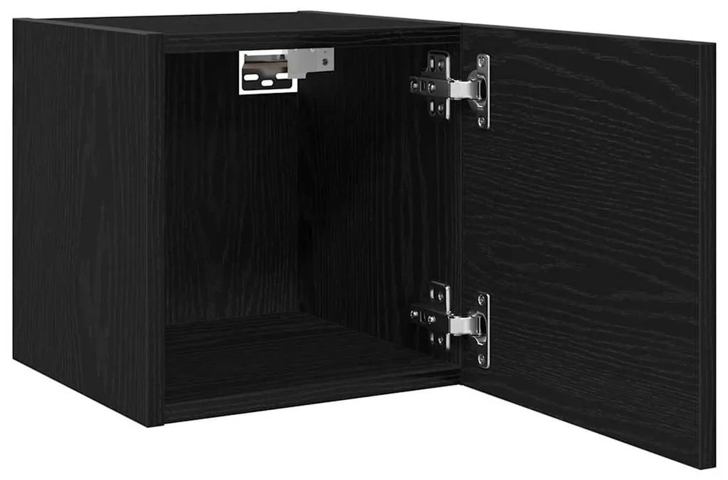 Gabinetes de TV Montados na Parede vidaXL 2 pcs Carvalho Preto 30,5x30