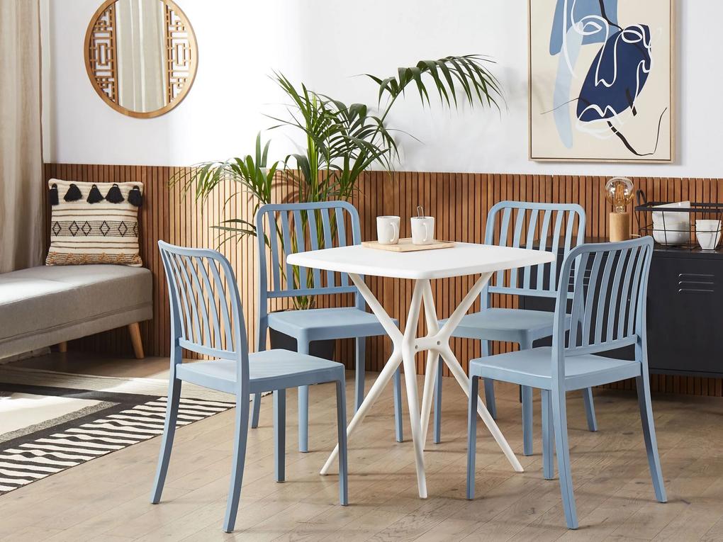 Conjunto de 4 cadeiras de jardim azuis SERSALE Beliani