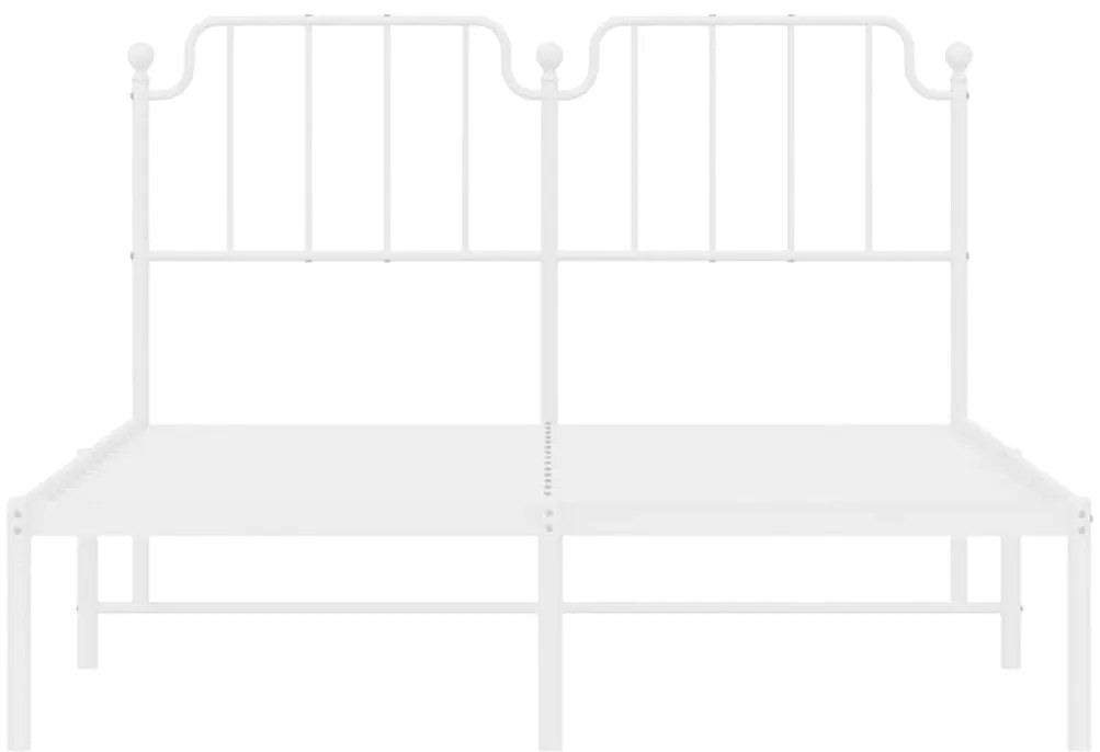 Estrutura de cama com cabeceira 135x190 cm metal branco