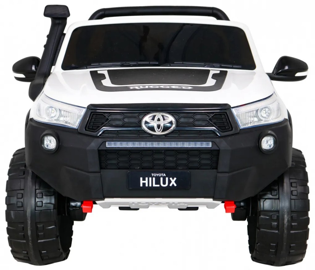 Carro elétrico para Crianças Toyota Hilux 12V, 4x4 Rodas Espuma EVA, Assento couro ecológico Branca