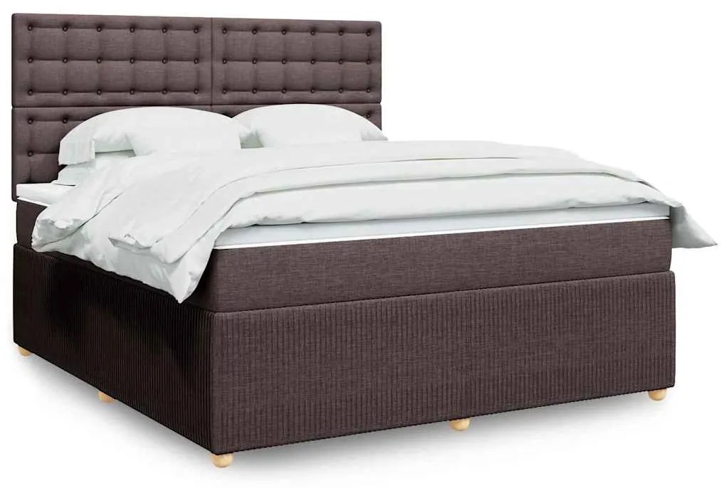 vidaXL Cama com molas/colchão 180x200 cm tecido castanho-escuro