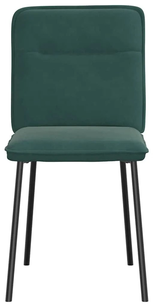 Cadeiras de jantar 2 pcs veludo verde-escuro