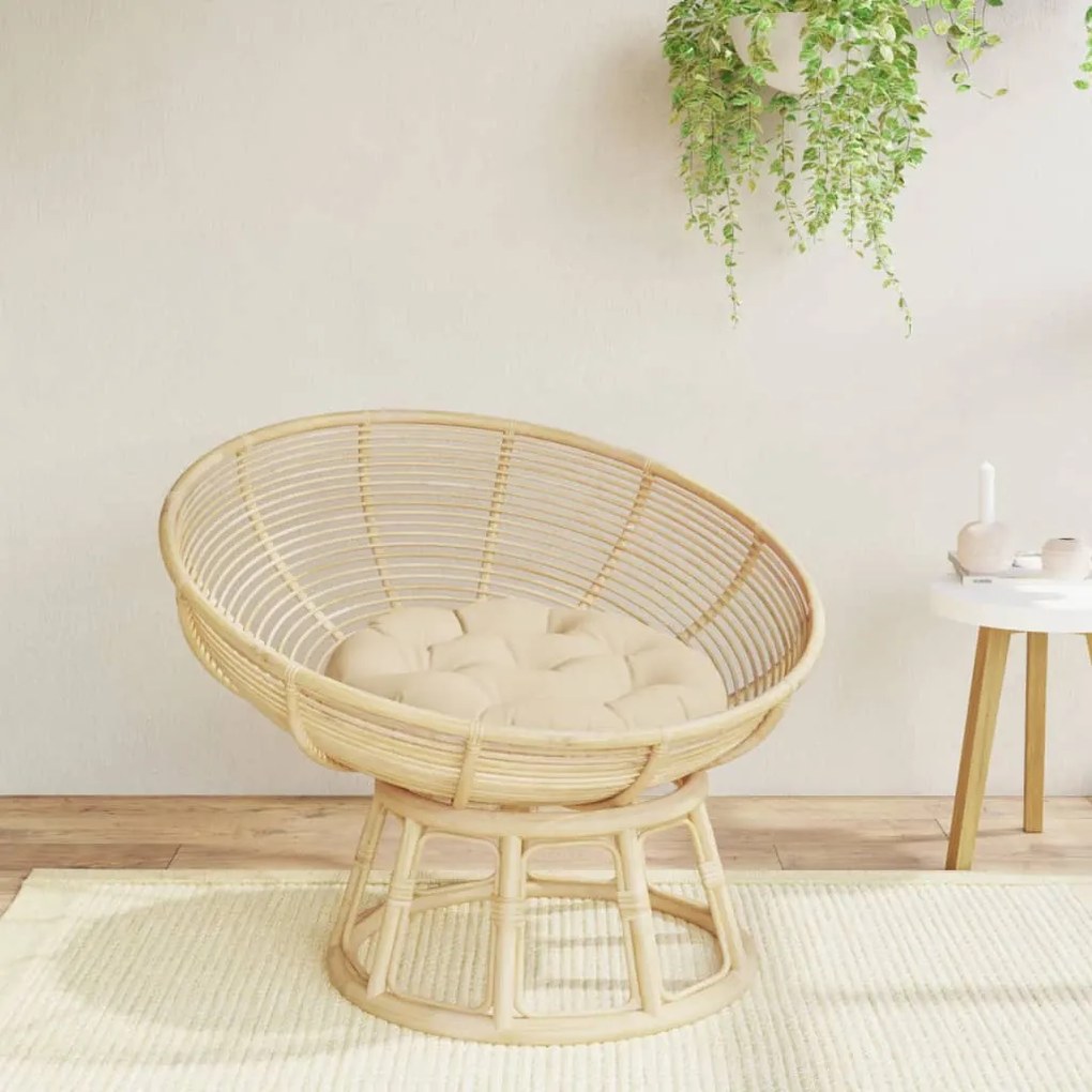 vidaXL Almofadão redondo Ø 60 x11 cm tecido oxford bege