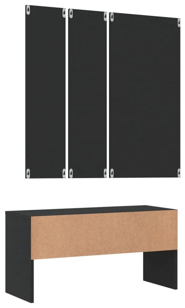 Conjunto de móveis de corredor derivados de madeira preto