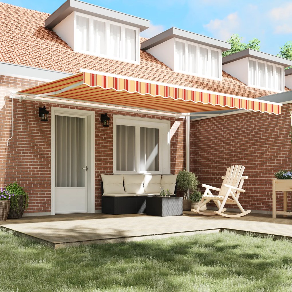 Toldo Retrátil Amarelo e Laranja 450x300 cm