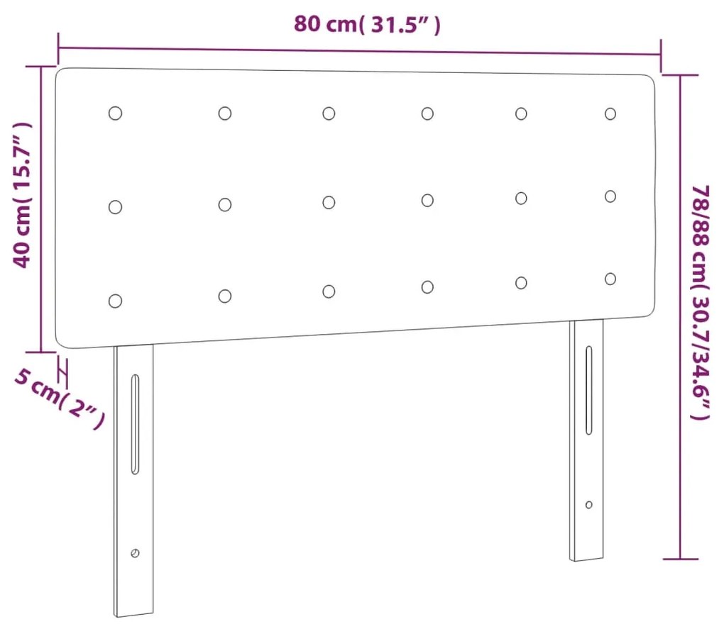 Cabeceira de cama tecido 80x5x78/88 cm castanho