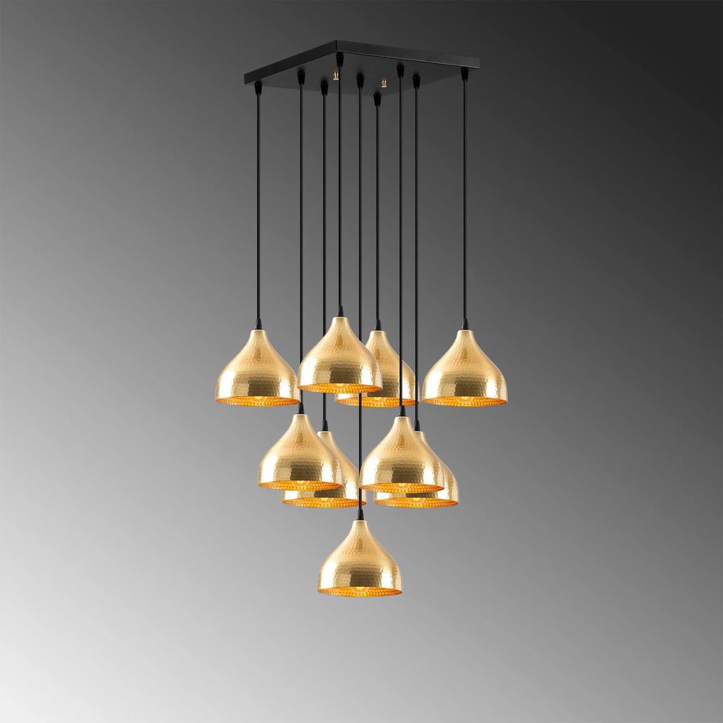 Candeeiro Chandelier Tattoo – Dourado – 63 x 63 cm