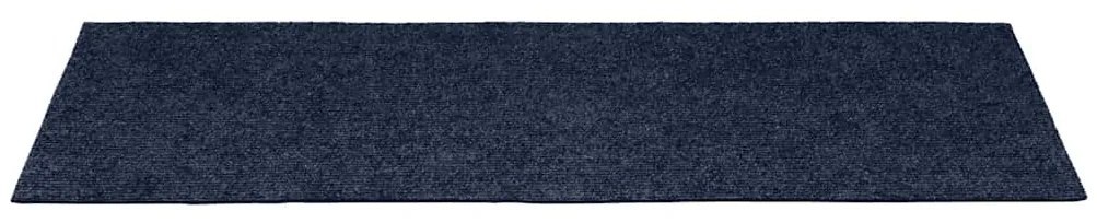 Tapetes de escada adesivos 30 pcs 60x25 cm retangular azul