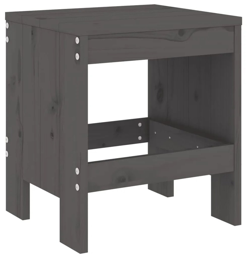 Bancos de jardim 2 pcs 40x36x45 cm pinho maciço cinzento
