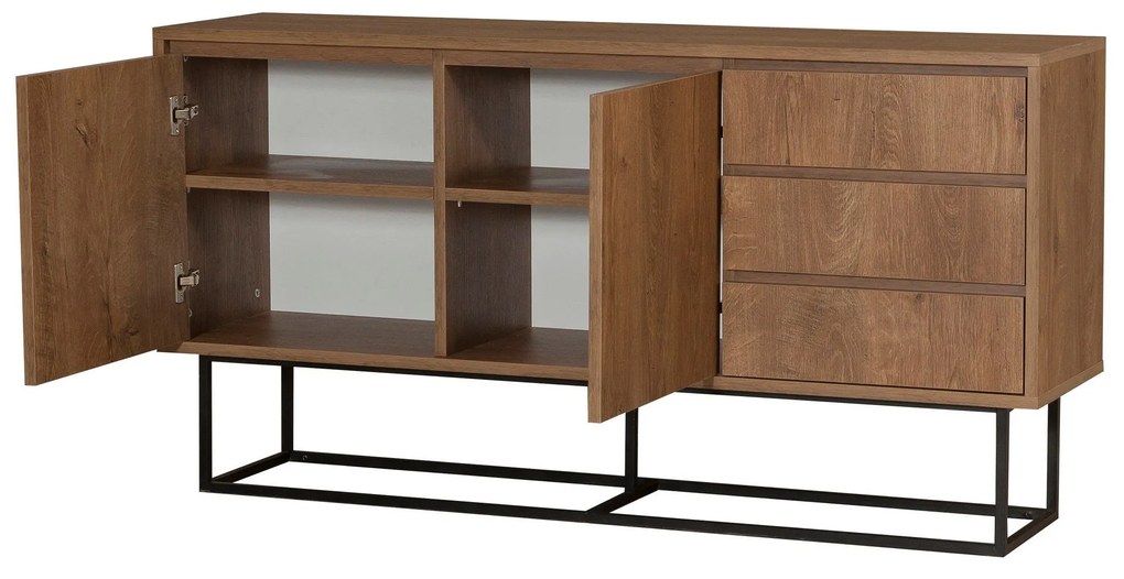 Conjunto de Mobiliário de Sala Laxus – Nogueira/Preto – 90x39x40 cm