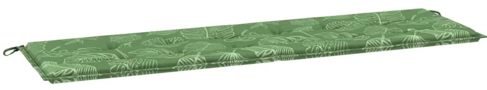 Capa de Banco de Jardim Padrão de Folhas 180x50x4 cm Tecido Oxford