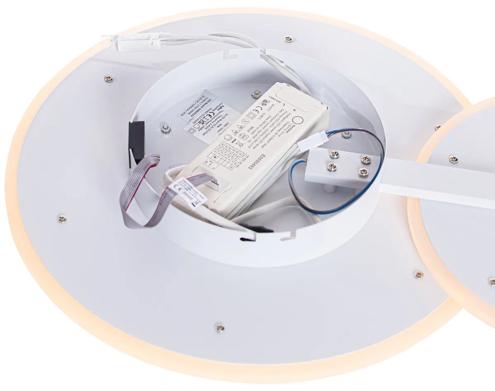 Candeeiro de teto inteligente latão, aço e cinzento incl. LED - Stan Design