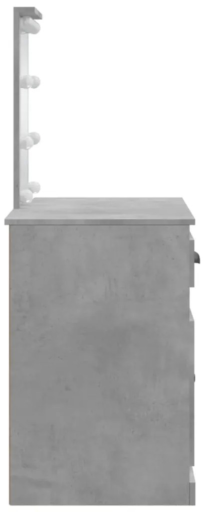 Toucador com luzes LED 90x42x132,5 cm cinzento cimento