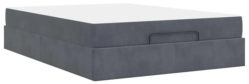 Estrutura da Cama Cinzento escuro 140 x 200 cm Veludo