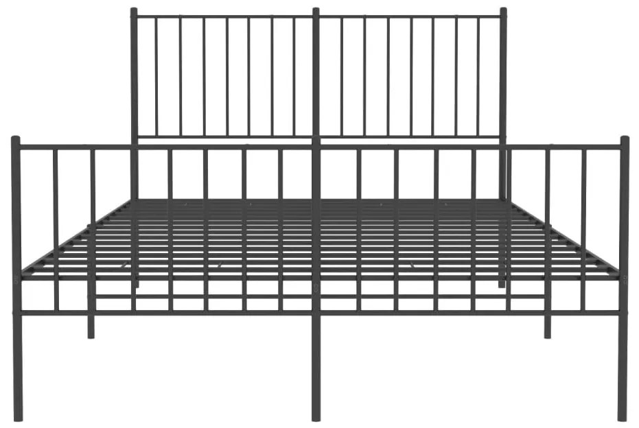Estrutura de cama com cabeceira e pés 120x200 cm metal preto