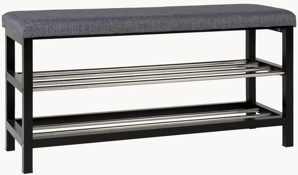 Banco estofado com pernas de madeira Padova