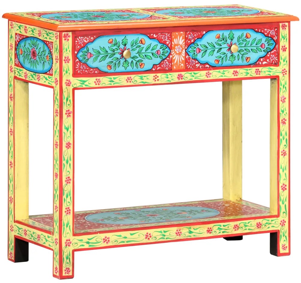 Mesa consola pintada à mão 80x35x75 cm mangueira maciça