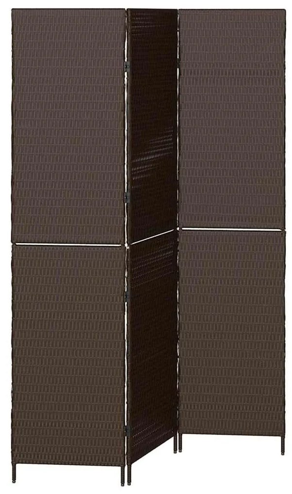 Divisória de Ambiente VidaXL 3 Painéis Dobrável Castanho 146x180 cm Po