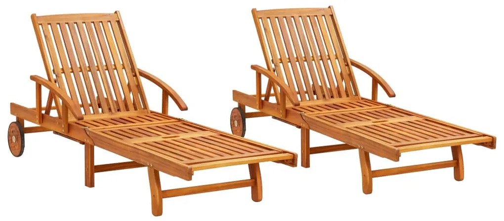 Espreguiçadeiras 2 pcs madeira de acácia maciça