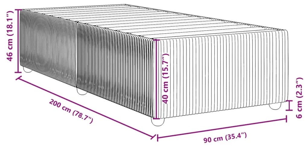 Estrutura de cama 90x200 cm veludo preto