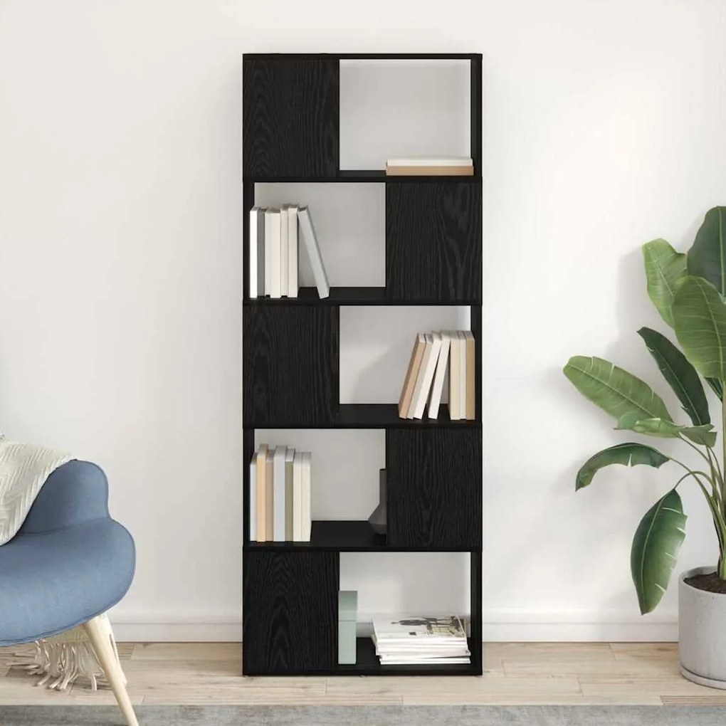 vidaXL Estante Carvalho Preto Madeira engenharia 60 x 24 x 155 cm