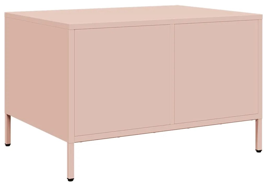Mesa de centro 68,5x50x43,5 cm aço laminado a frio rosa