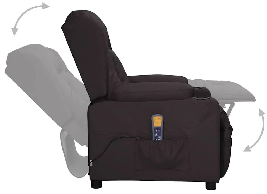 Poltrona massagens elevatória couro artificial preto