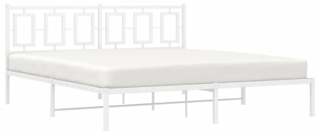 Estrutura de cama com cabeceira 180x200 cm metal branco