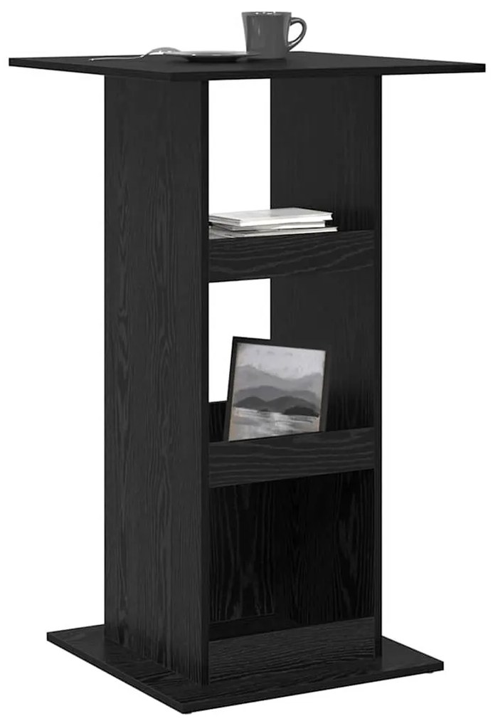 Mesa de Bar com Armazenamento Carvalho Preto 60x60x102 cm Madeira Enge
