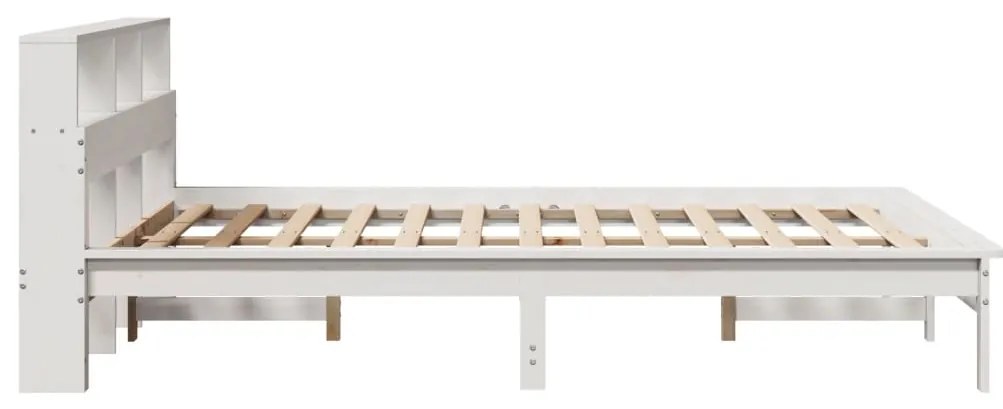 Cama sem colchão 140x200 cm madeira de pinho maciça branco