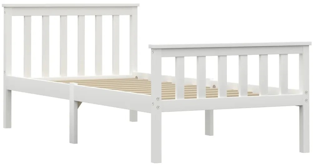 Estrutura de cama em pinho maciço 90x200 cm branco