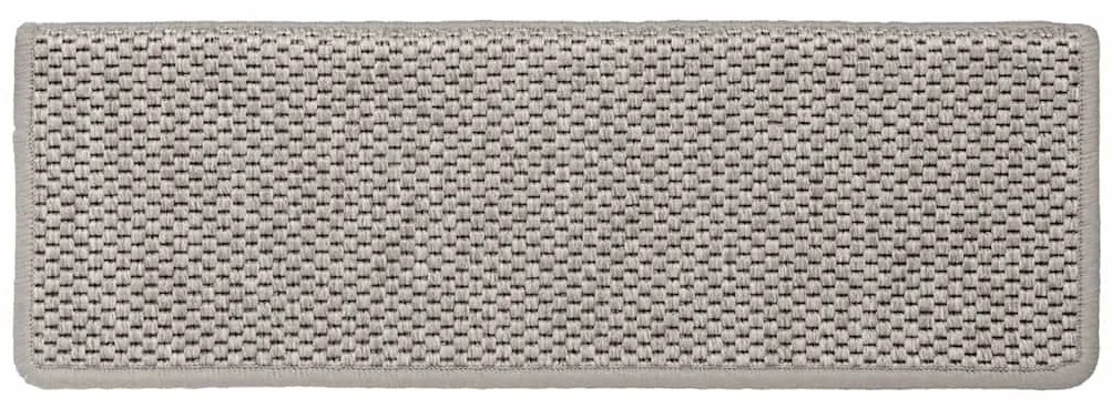 Tapetes escada adesivos aspeto sisal 15pcs 65x21x4 cm prateado