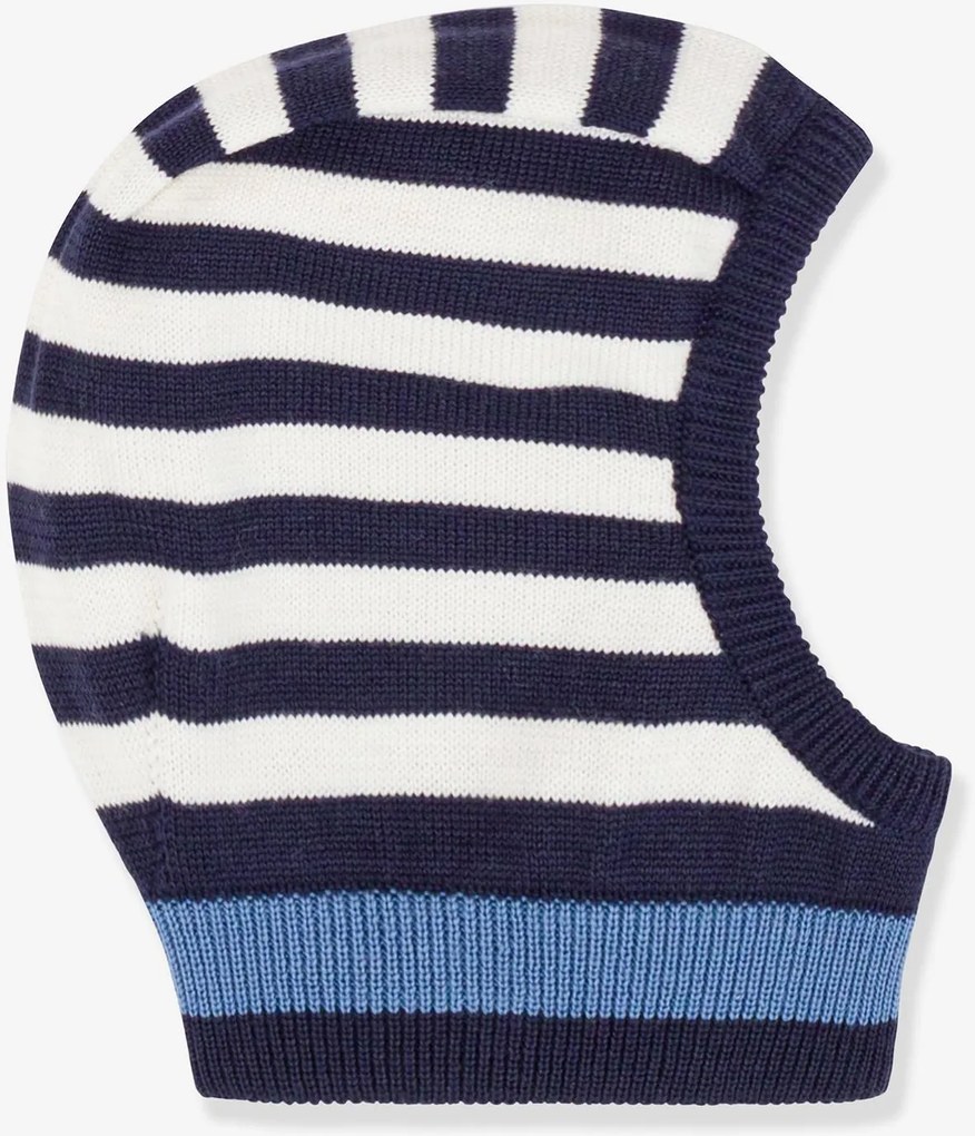 Cagula PETIT BATEAU às riscas para bebé marinho