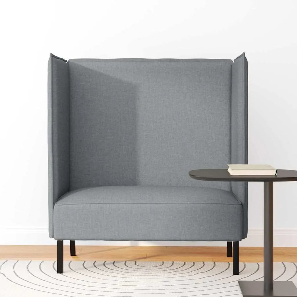 Sofá com Costas Altas Cinza Claro 109x56x121 cm Tecido