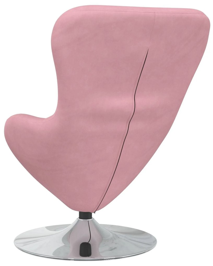 Cadeira de Ovo vidaXL em Veludo Rosa