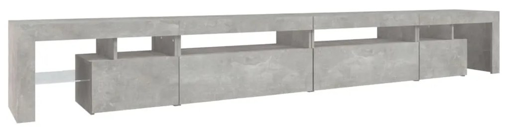 Móvel de TV com luzes LED 290x36,5x40 cm cinzento cimento