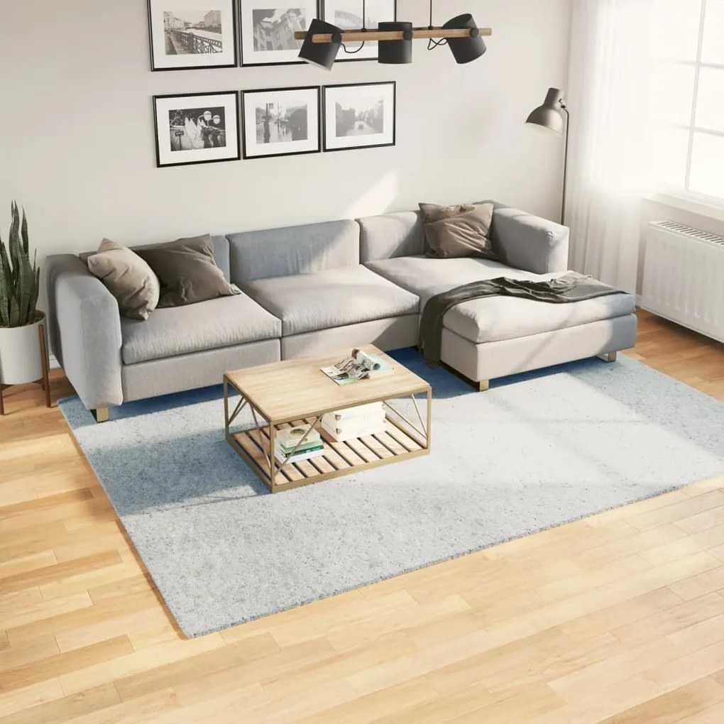 Tapete pelo curto macio e lavável HUARTE 200x280 cm azul