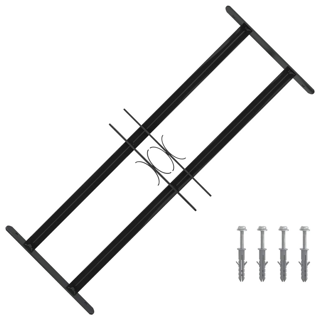 vidaXL Grelha de Janela Preto 76 x 30 cm Aço revestido a pó