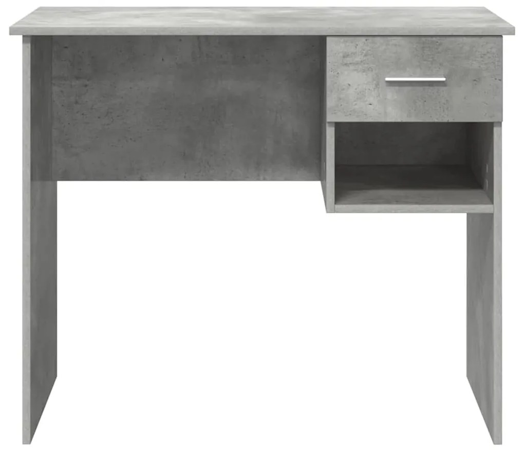 Mesa com armazenamento cinza concreto 90x49.5x75 cm madeira engenheira
