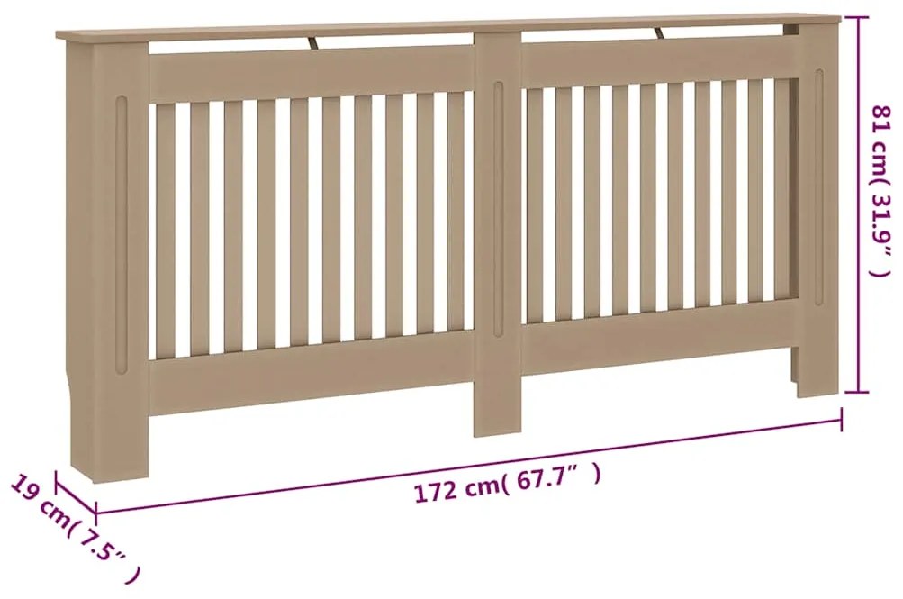 Cobertura de radiador 172x19x81 cm MDF