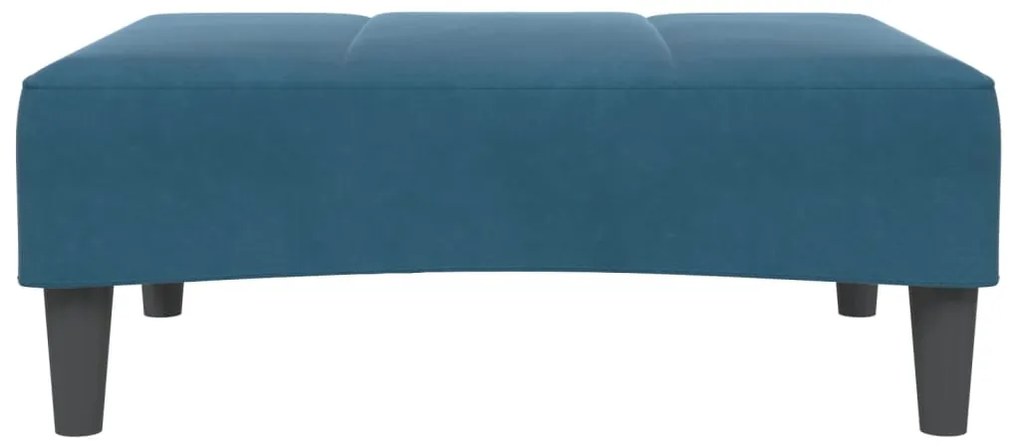 Apoio de pés 77x55x31 cm veludo azul