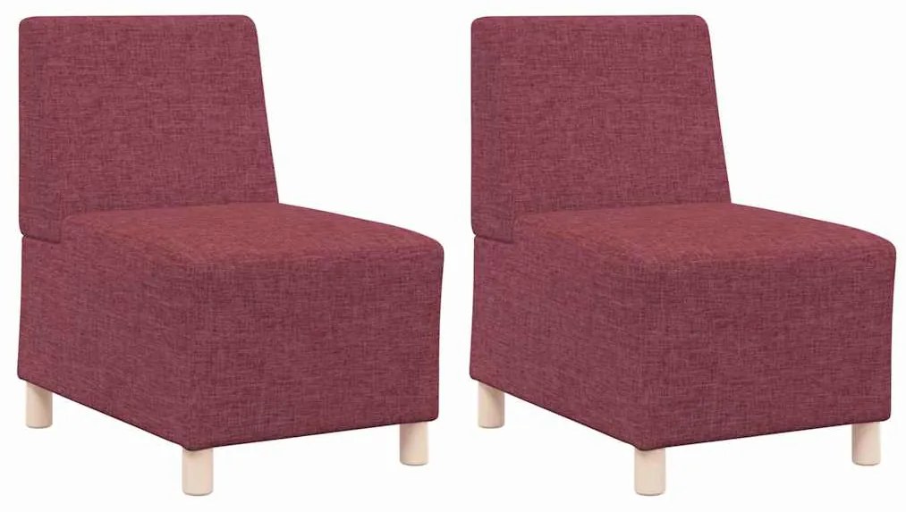 Cadeira de Sofá Cinza Claro 55 cm em Tecido 2 pcs Vermelho