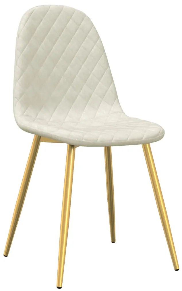 Cadeiras de jantar 4 pcs veludo branco nata