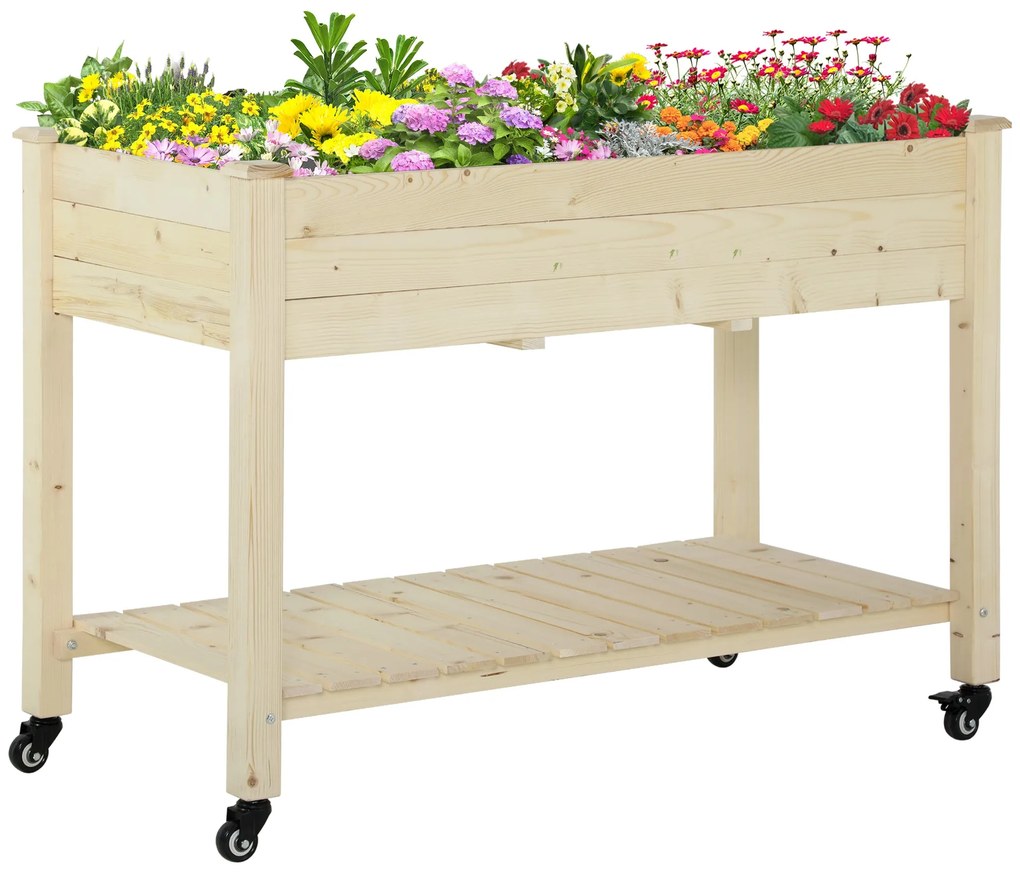 Horta Vertical Mesa de Cultivo Elevada com Prateleira Tecido Geotextil