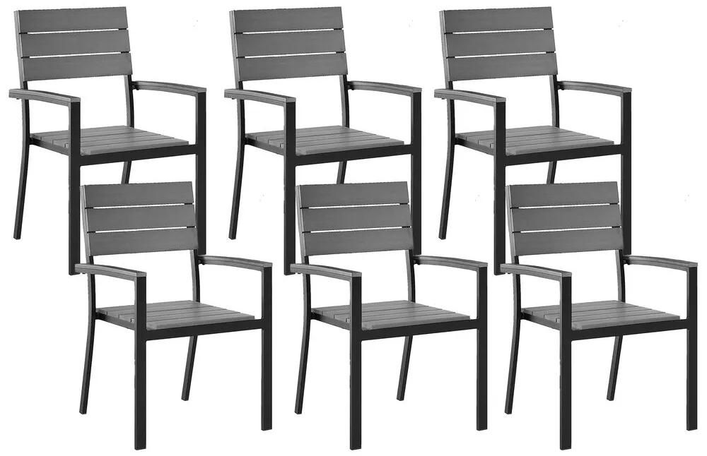 Conjunto de 6 cadeiras de jardim em alumínio cinzento COMO Beliani