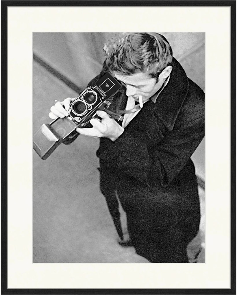 Impressão digital emoldurada James Dean With Camera