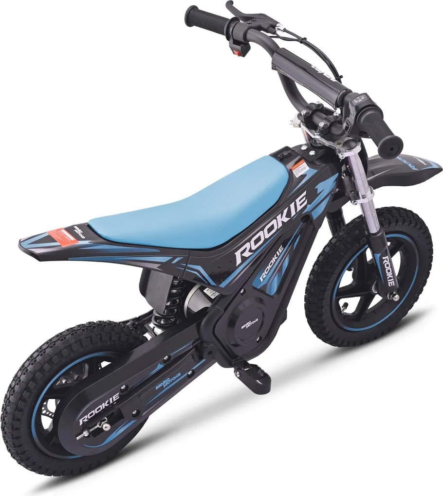 Mota elétrica para crianças ROOKIE 24 V (12"), bateria de lítio, motor sem escovas de 250 W, travão de disco Azul